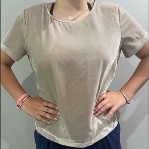 J. Crew Cream Velvet Top